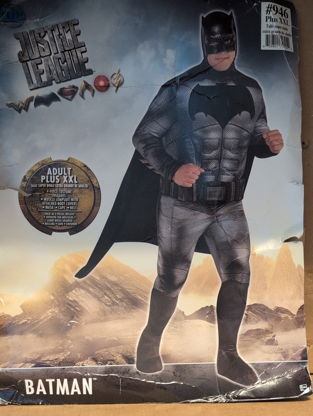 Amscan Batman Men's Justice League Costume Black Gray with Cape